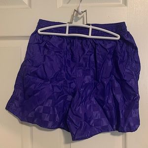 Purple Checkered Athletic Shorts
